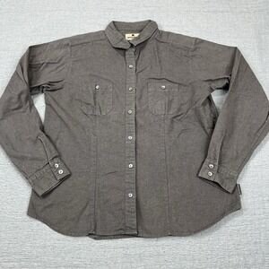 Woolrich Flannel Gray Women's Long Sleeve Button Up‎ Shirt Large
